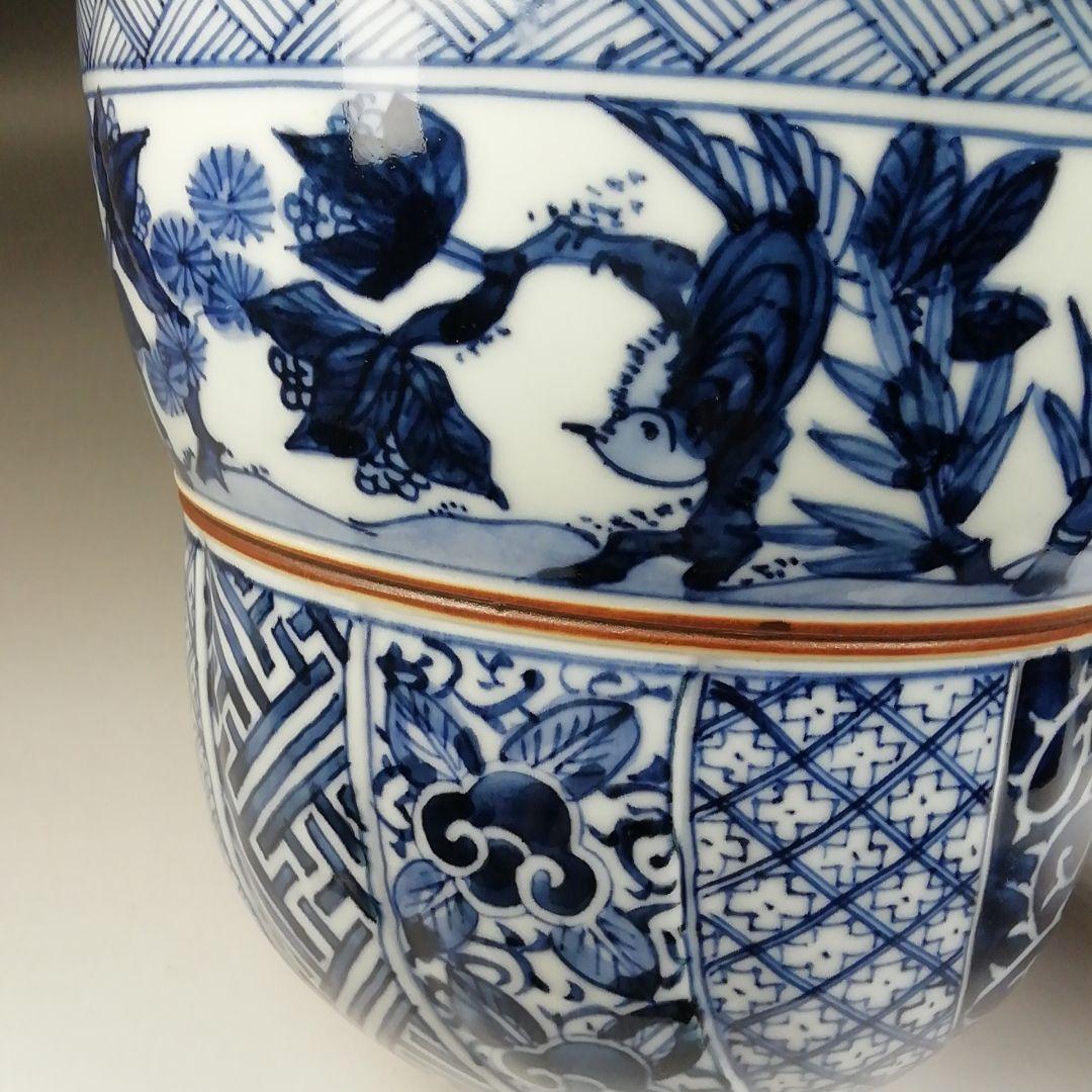 Ｔ７４３　水指　『染付　一閑人』『平安　西村徳泉 造』　共箱　茶道具