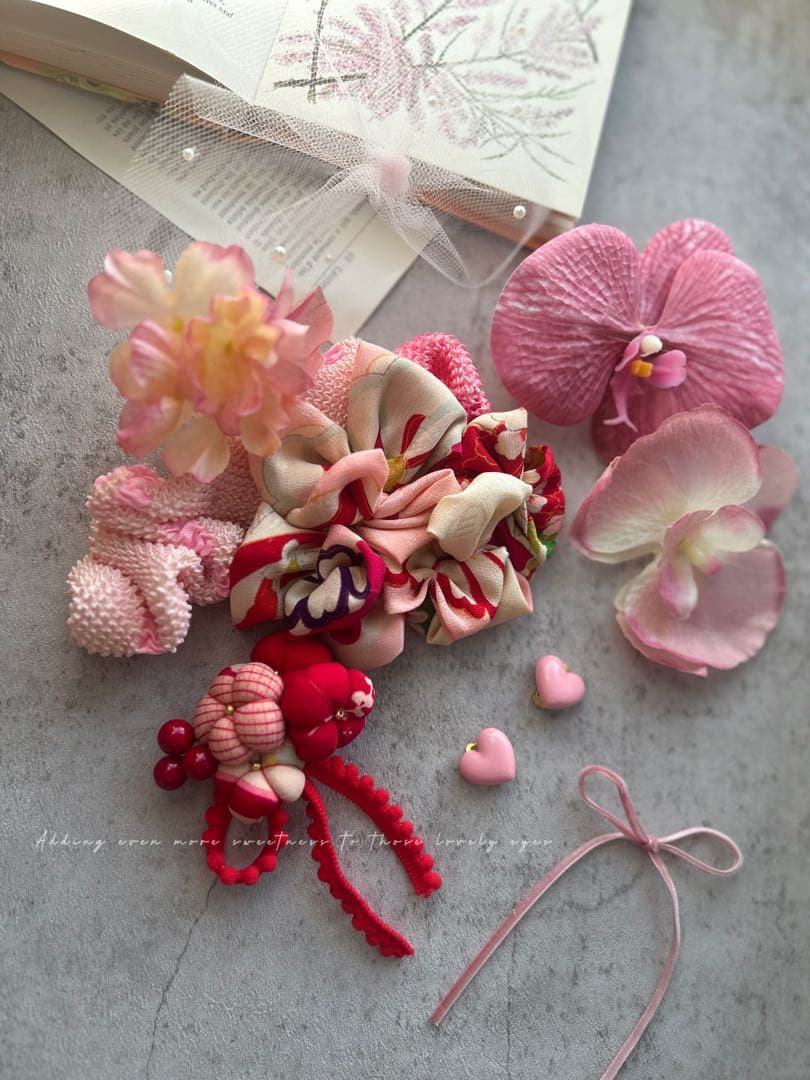 七五三　七五三髪飾り　ヘッドドレス　着物髪飾り　リメイク髪飾り　064