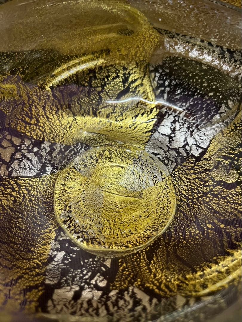 石井康治　手吹き金彩硝子　茶碗