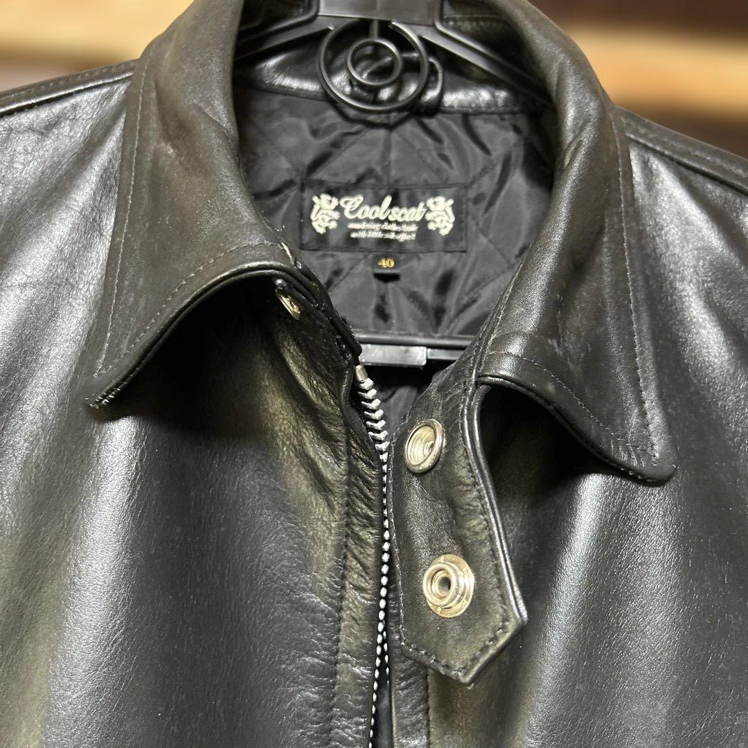 ライダース ジャケット　革ジャン　ブラック