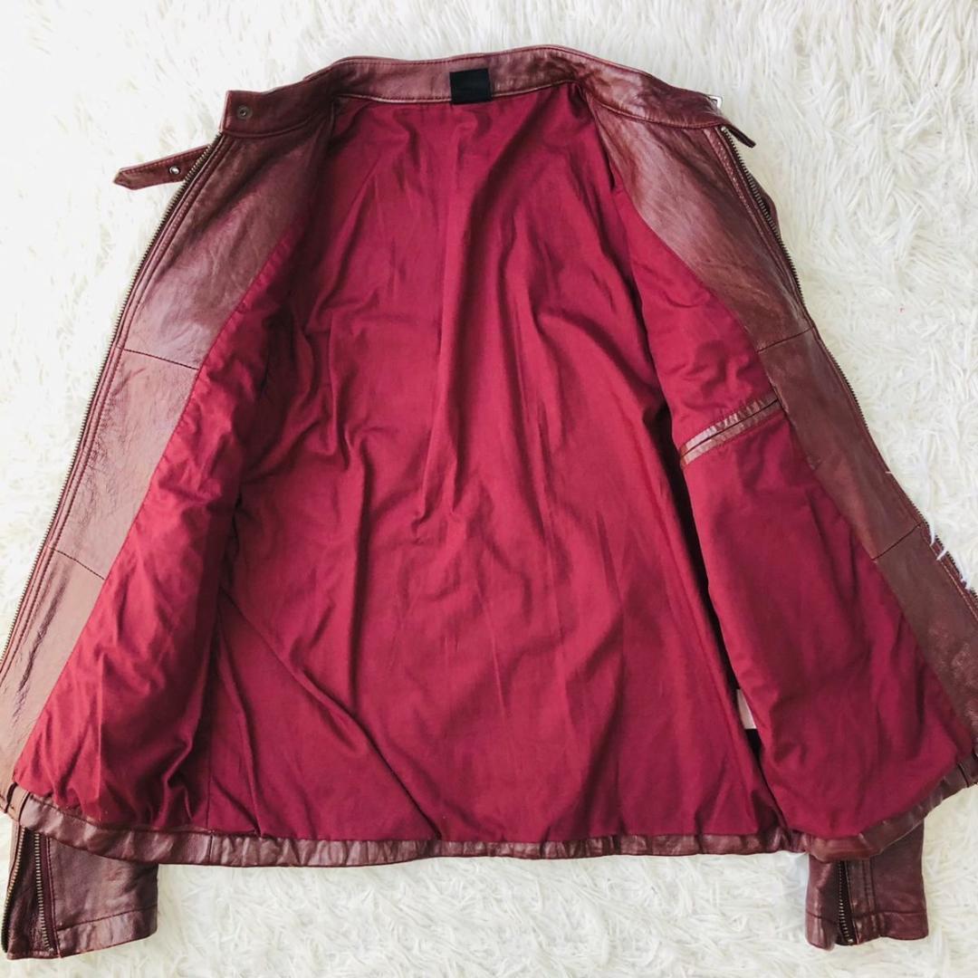 ★希少カラー★JACKROSE シングルライダース 羊革 ボルドー L相当 本革