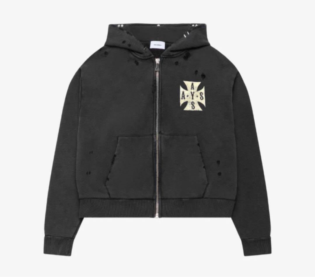 トップス ASKYURSELF RAW AY CROSS HOODIE