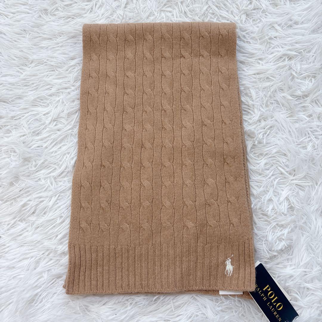 タグ付き✨Polo Ralph Lauren カシミヤ ケーブル ニットマフラー