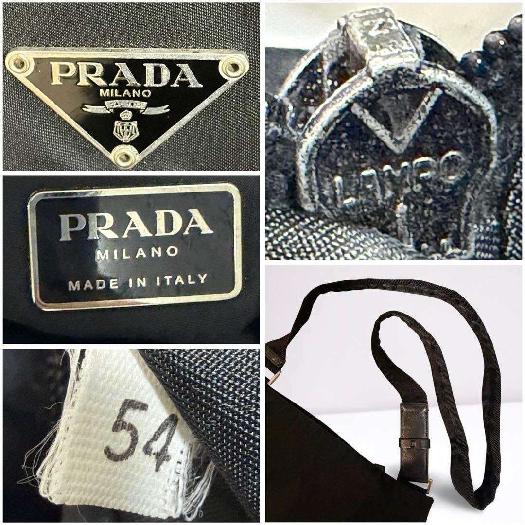 【正規品】PRADA プラダ ナイロン ショルダーバッグ 黒 三角ロゴ 男女兼用