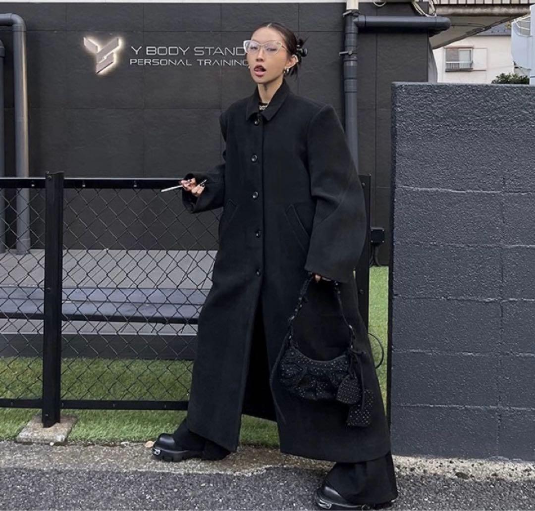 西本チキン 10/21 コート 黒 M 丈長め