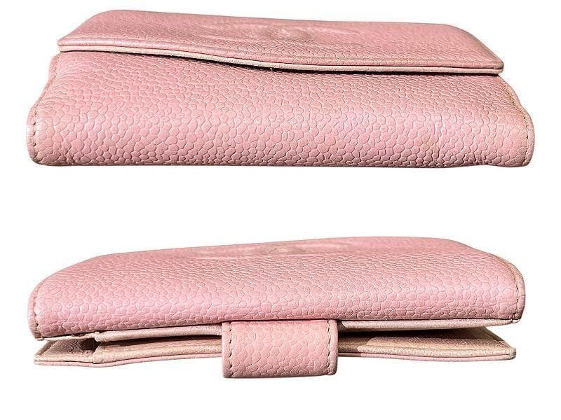 G② ビンテージ シャネル ココマーク キャビアスキン レザー 二つ折り 財布