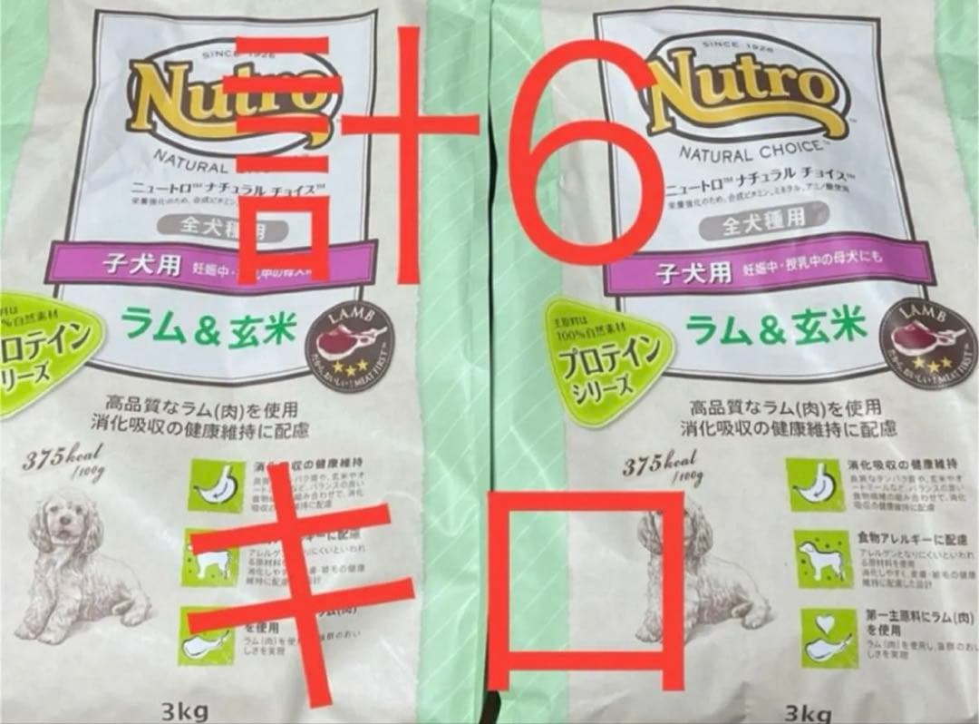 ニュートロ ナチュラルチョイス ラム玄米 子犬用 ドッグフード　計6キロ