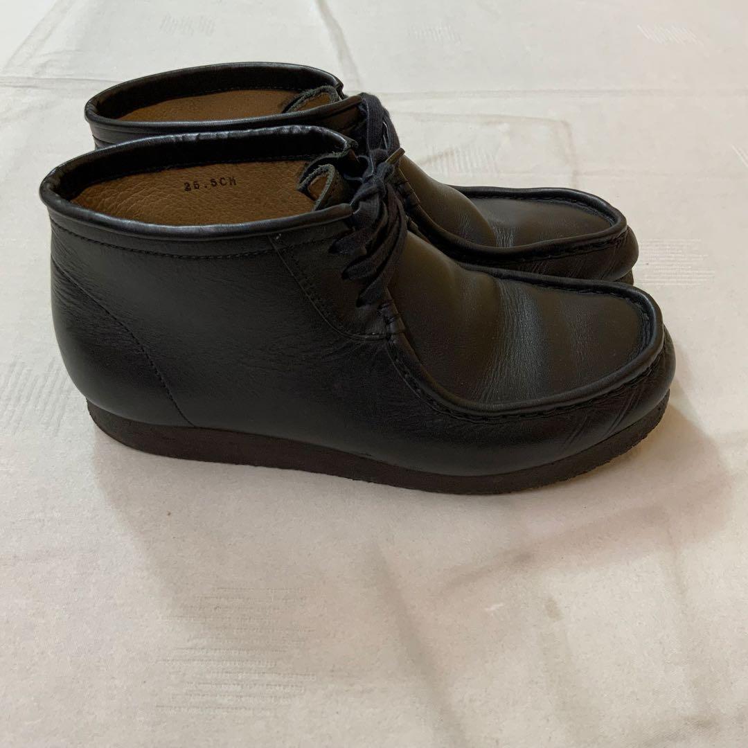 STOCK NO: ストックナンバー モカシンショートブーツ 25.5cm 黒