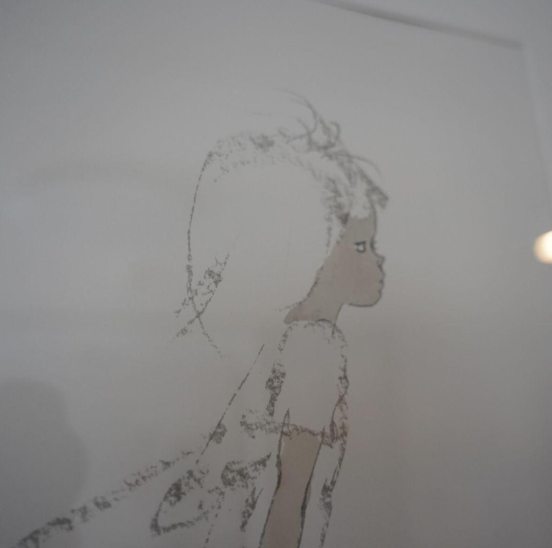 【美品】いわさきちひろ リトグラフ 『青いつば広帽子を持つ少女』