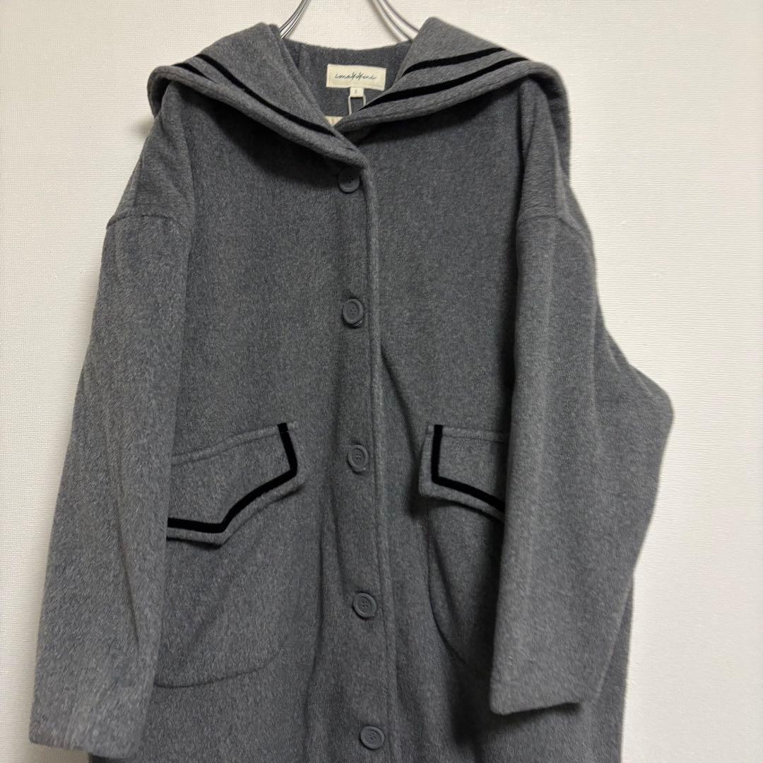 【タグ付き極美品】IMAKOKONI セーラー襟 コート グレー