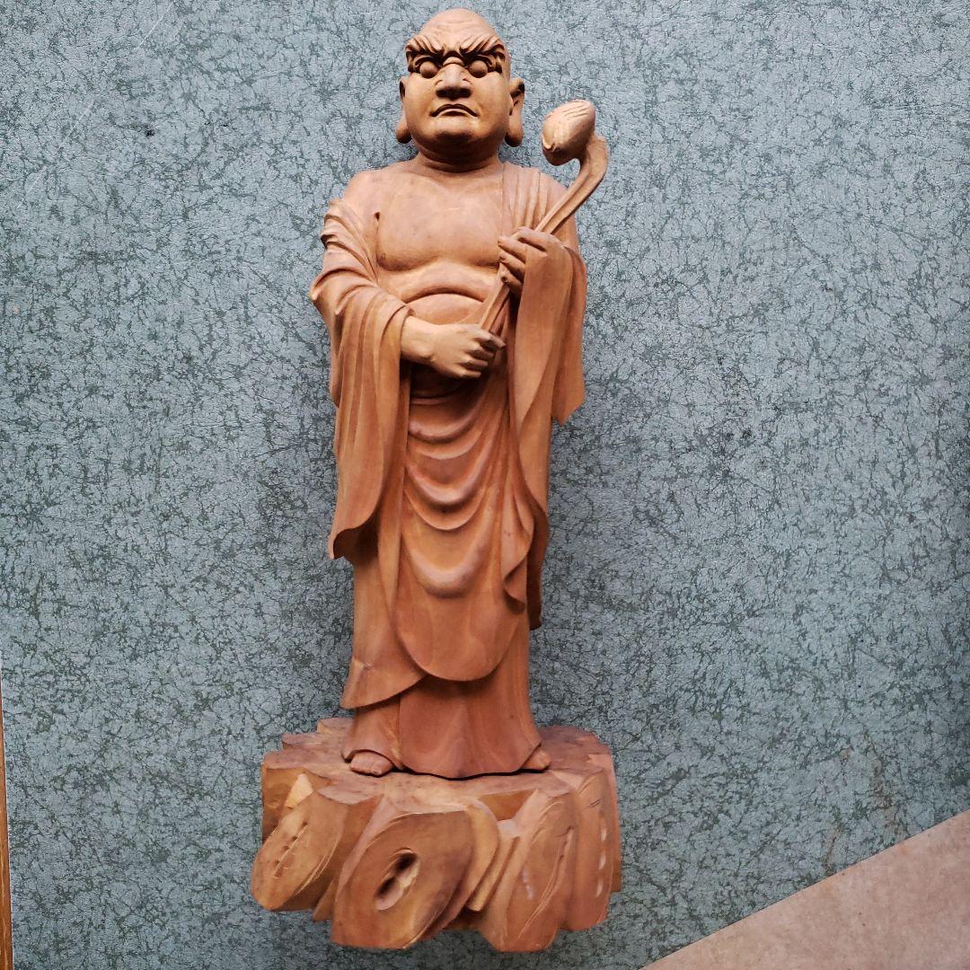 Ｂフライデー　白檀１木彫り達磨大師仏像彫刻 約30cm