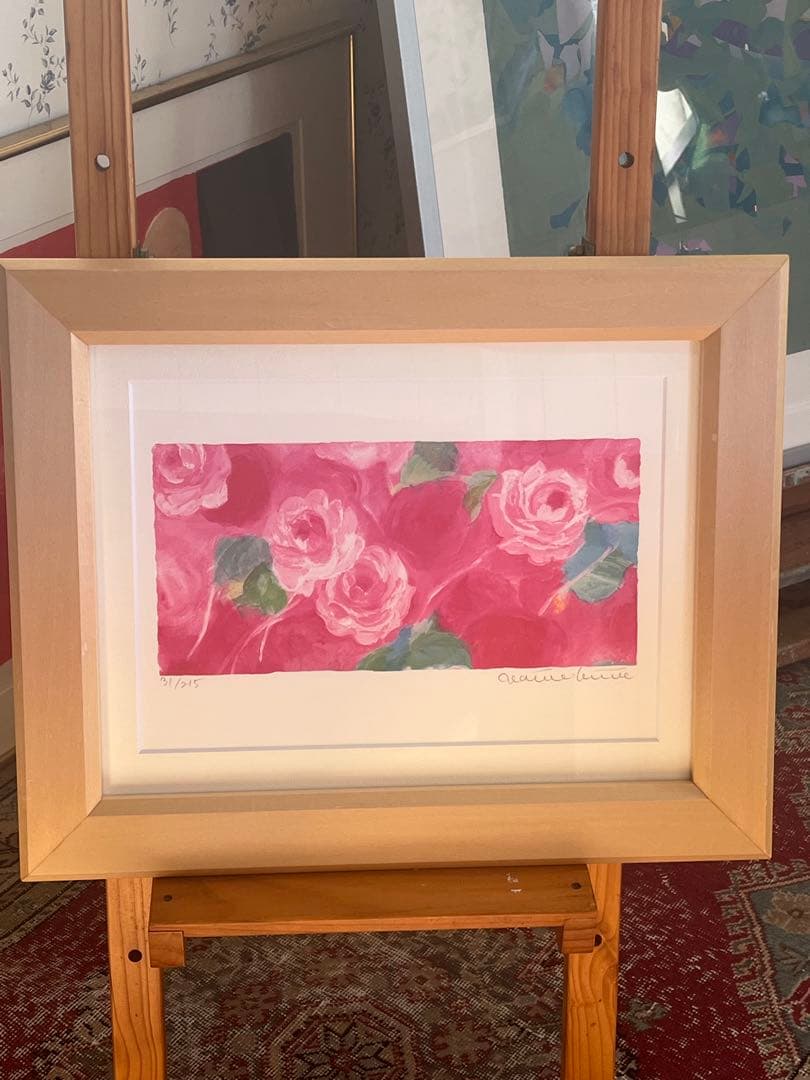 額入り版画　 限定ジクレー　ジニーキム　バラの花 現行品　サイン.ED.証明書