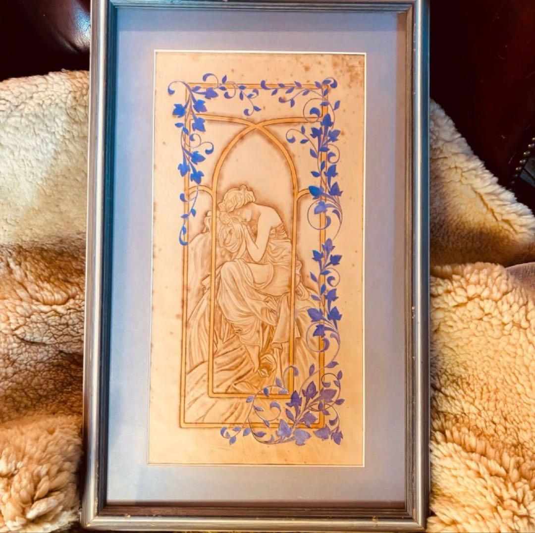 湯布院アンティーク アルフォンス ミュシャ〔四つの時の流れ〜夜の安らぎ〕