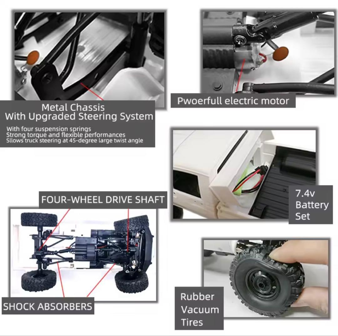 WPL フルスケール RCカー 1:16 4WD ロッククローラー LEDライト