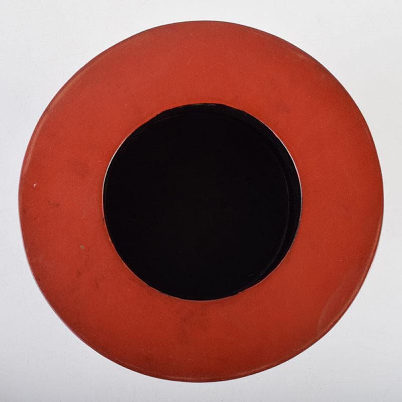 江戸時代　寛政期　朱塗　金蒔絵山水人物文　薄端　時代箱　V　R9446H