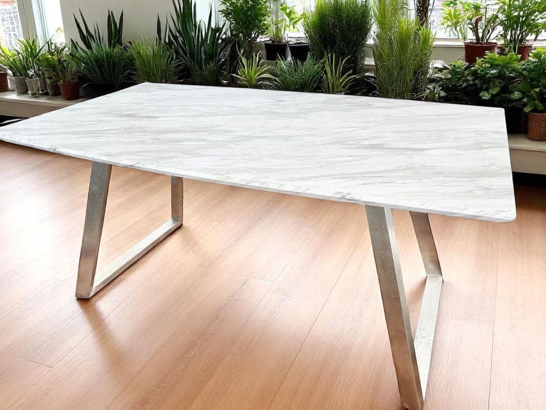 650 Why’d様ダイニングテーブル モダンデザイン シルバー