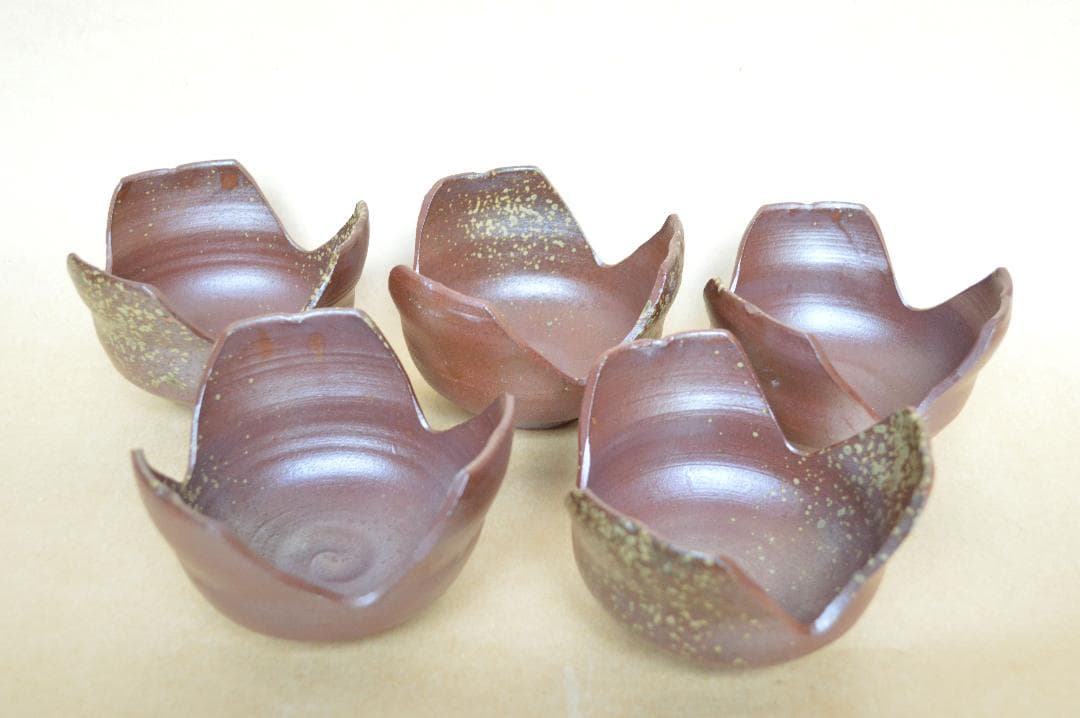 魯山人写　北大路魯山人 備前 割山椒向付 五人