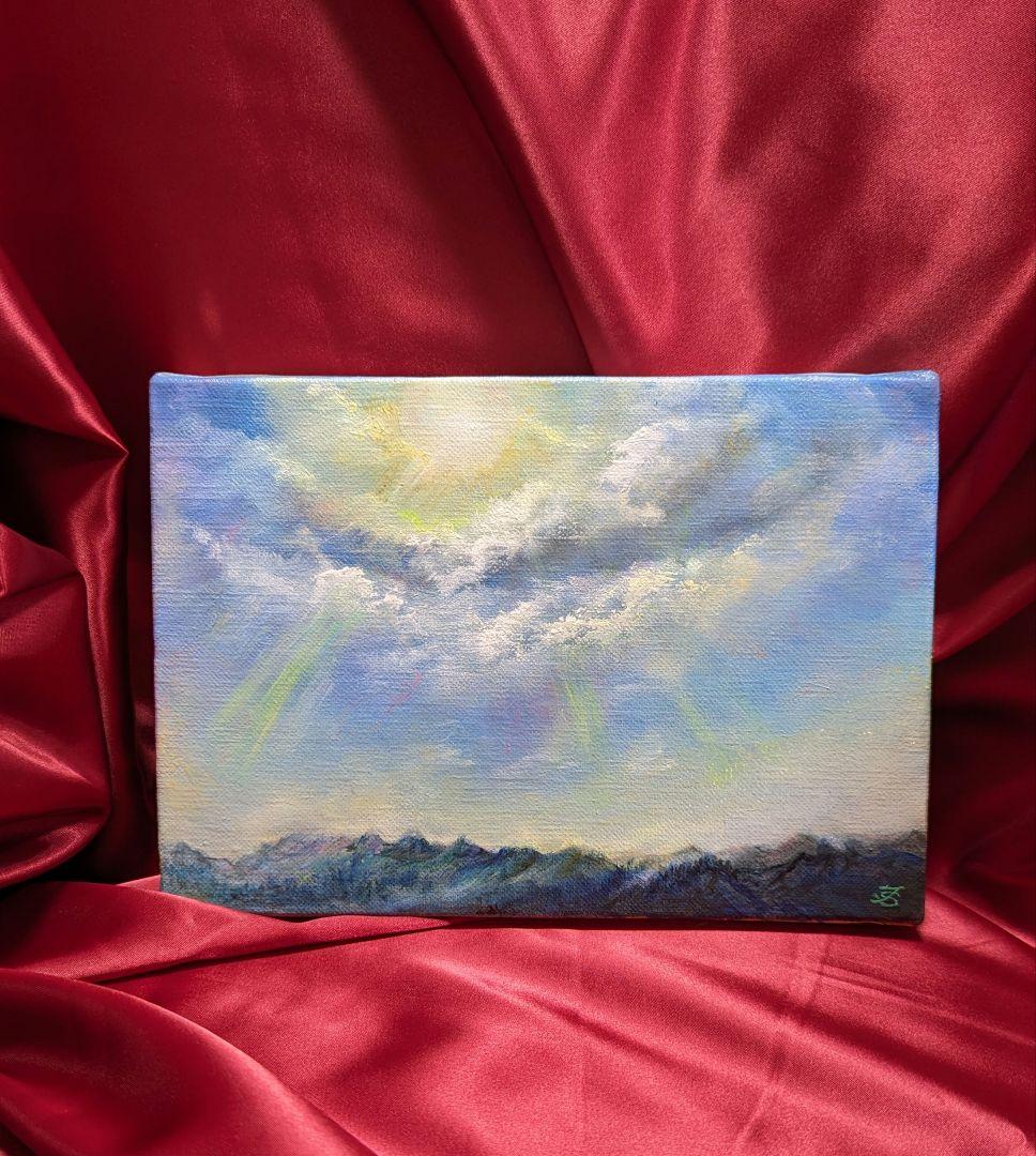 風景画　painterTMK 画家本人出品　空の風景画　唯一無二真筆　油絵