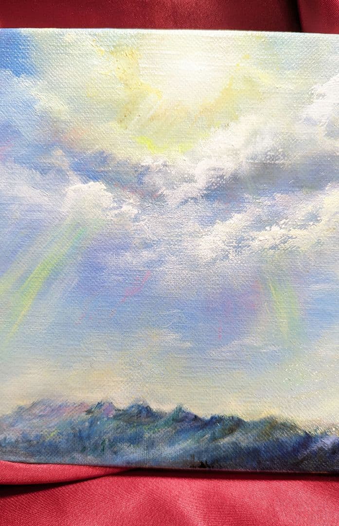 風景画　painterTMK 画家本人出品　空の風景画　唯一無二真筆　油絵