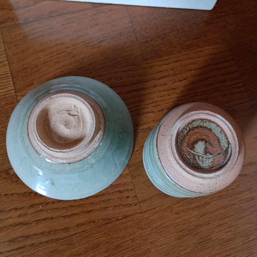 加藤舜陶　灰釉茶碗 灰釉湯呑