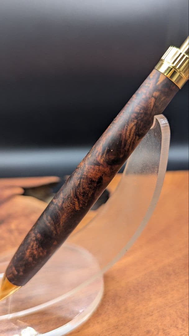 588極上　紫檀　瘤杢　木軸シャーペン　ボールペン