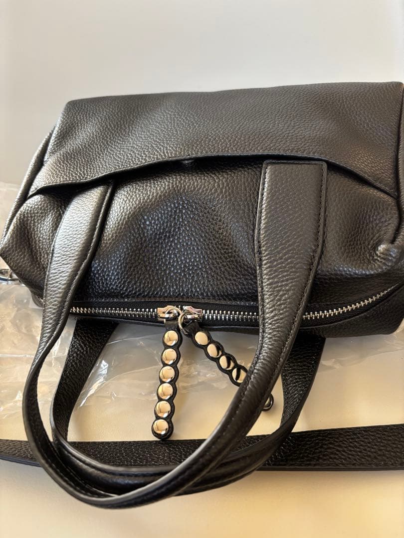 イアパピヨネ★本革/ショルダー付き スタッズボストンバッグ