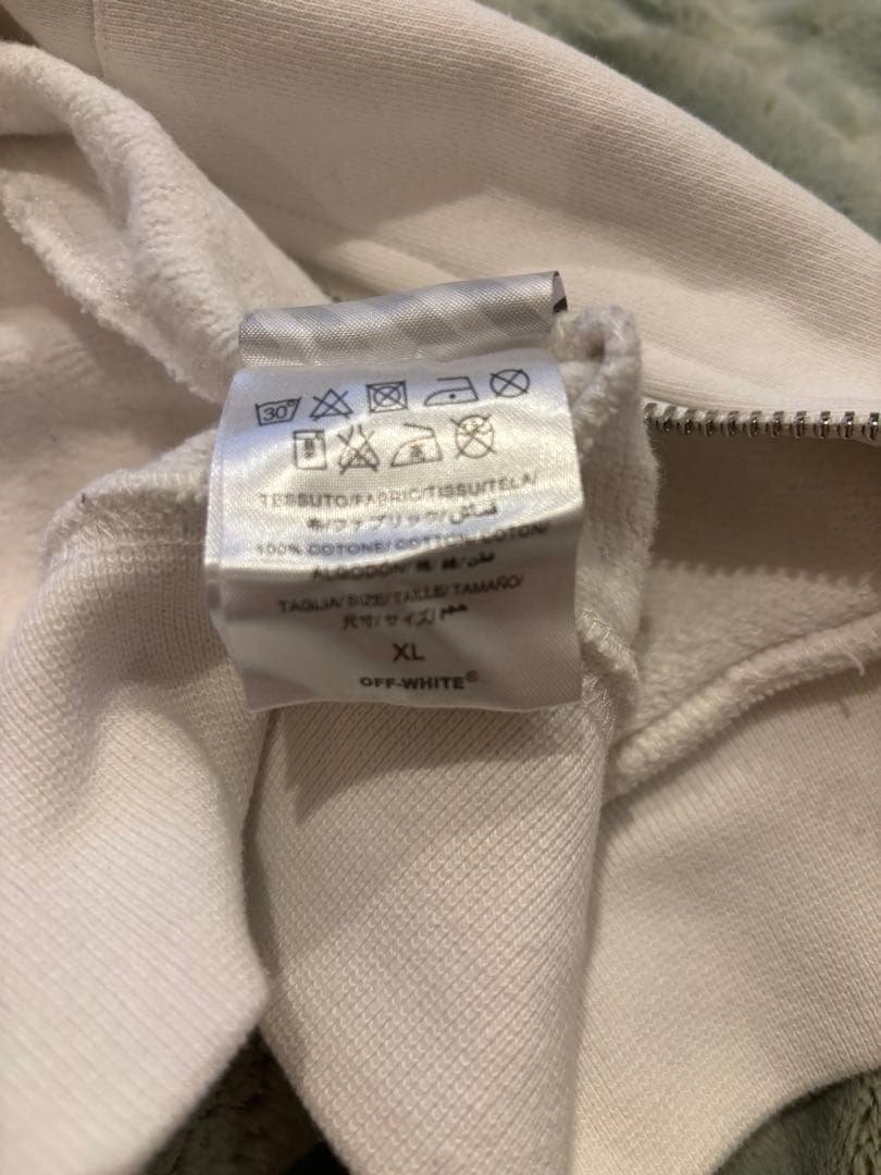 ☆OFF-WHITE/オフホワイト バイカラー ジップアップパーカー/XL