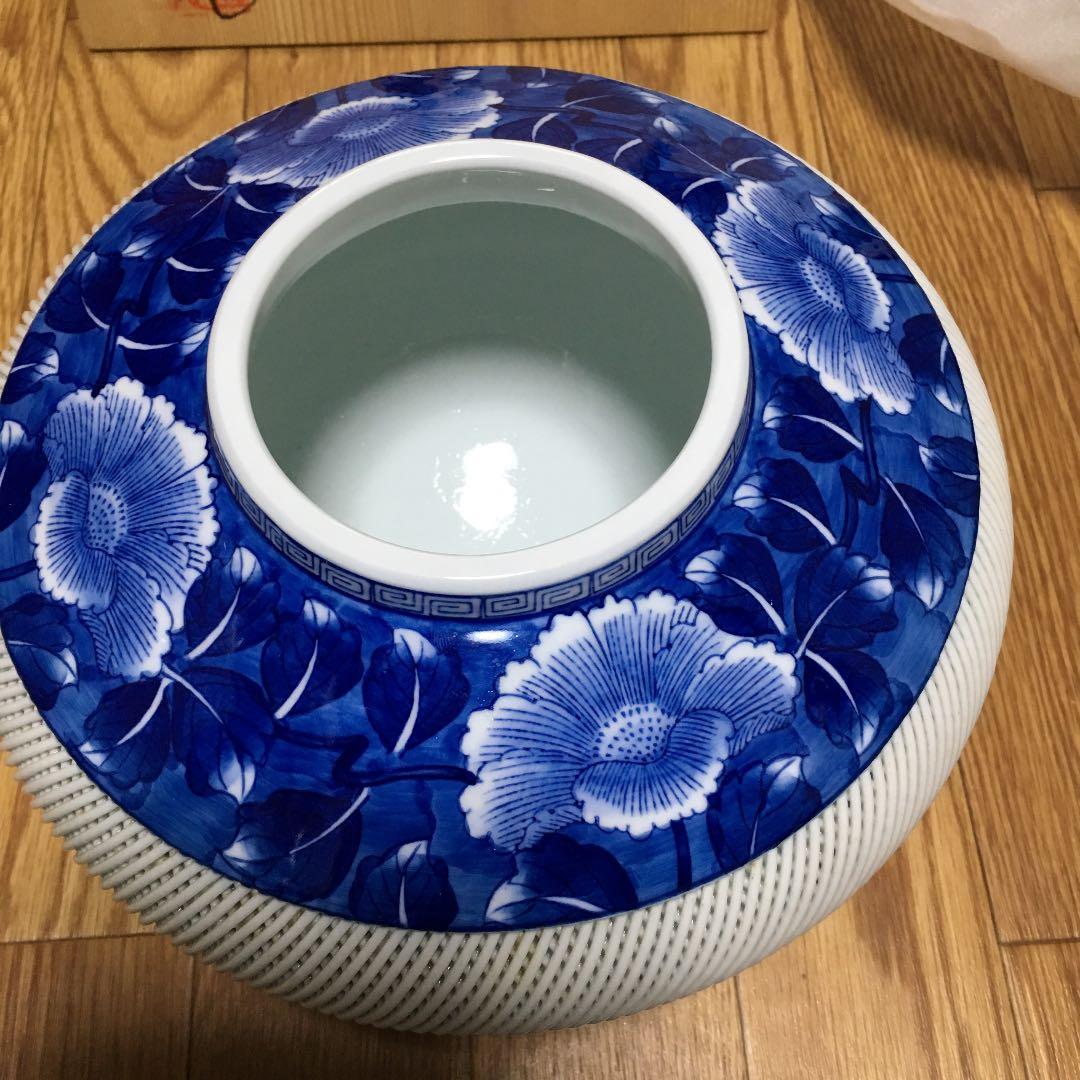 0525　有田焼 琴峰窯 透かし 波佐見焼 花瓶