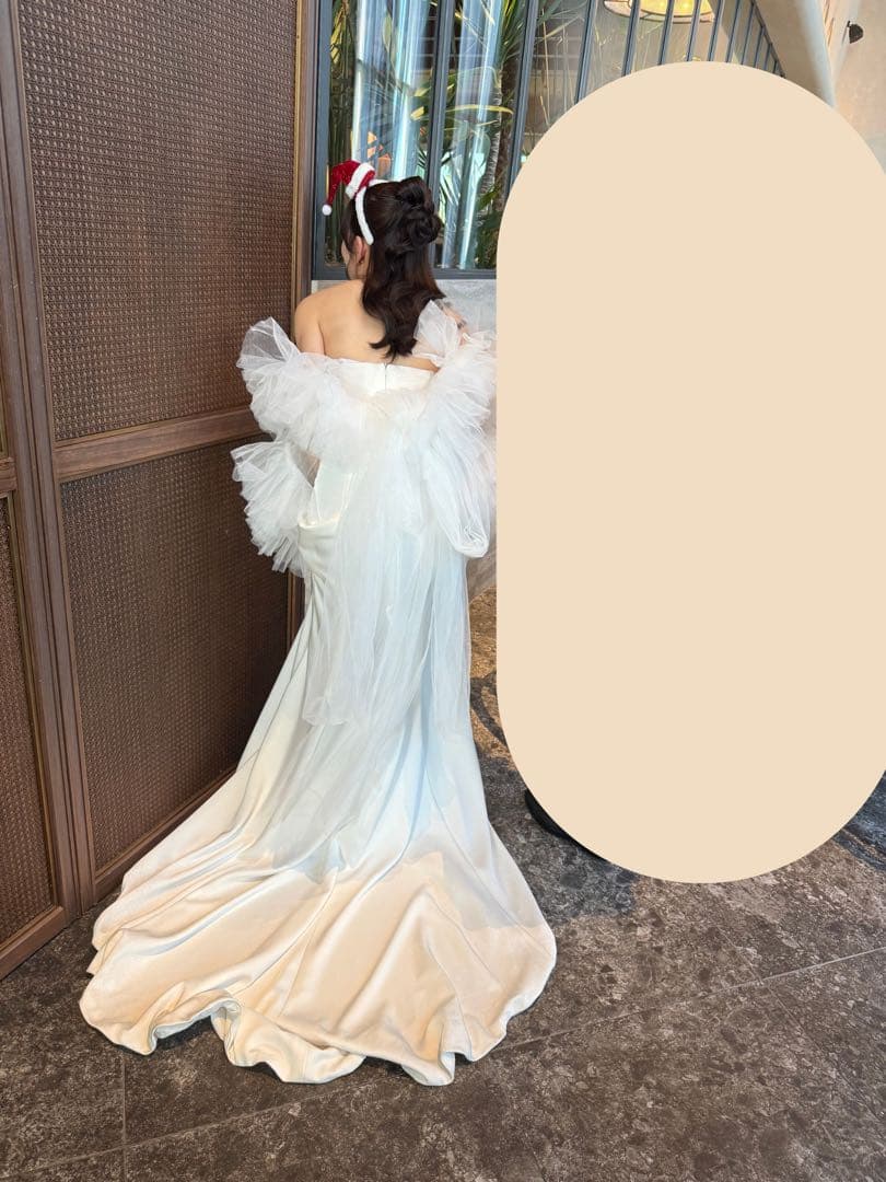 ウェディングドレス チュール袖