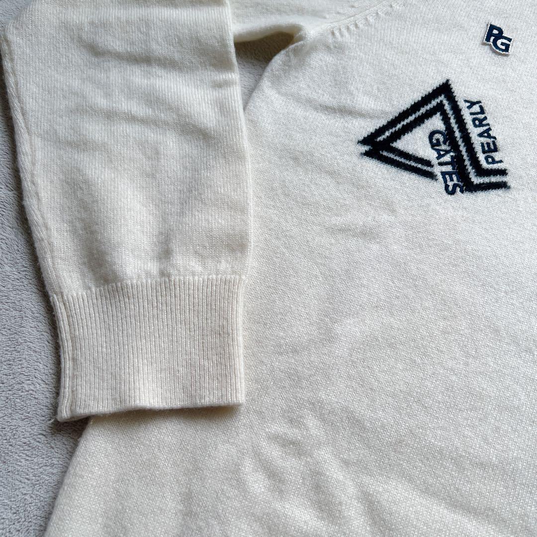 美品 カシミア100% パーリーゲイツ セーター サイズ1 白 レディース