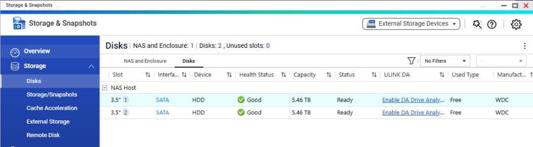 QNAP TS-231P + HDD 6TB 2台
