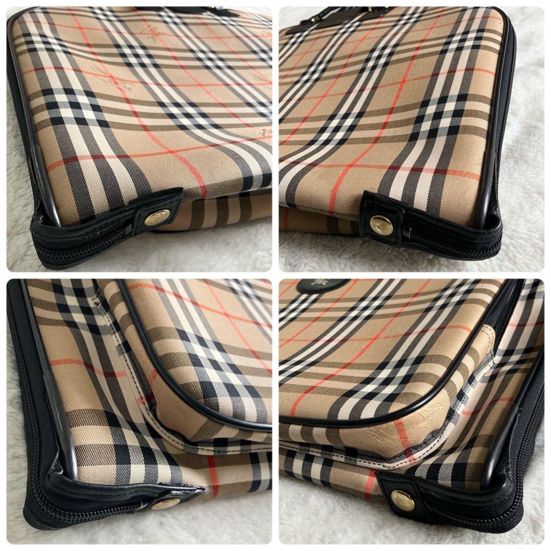 希少 超美品 バーバリーズ ノバチェック シャドーホース ガーメントバッグ