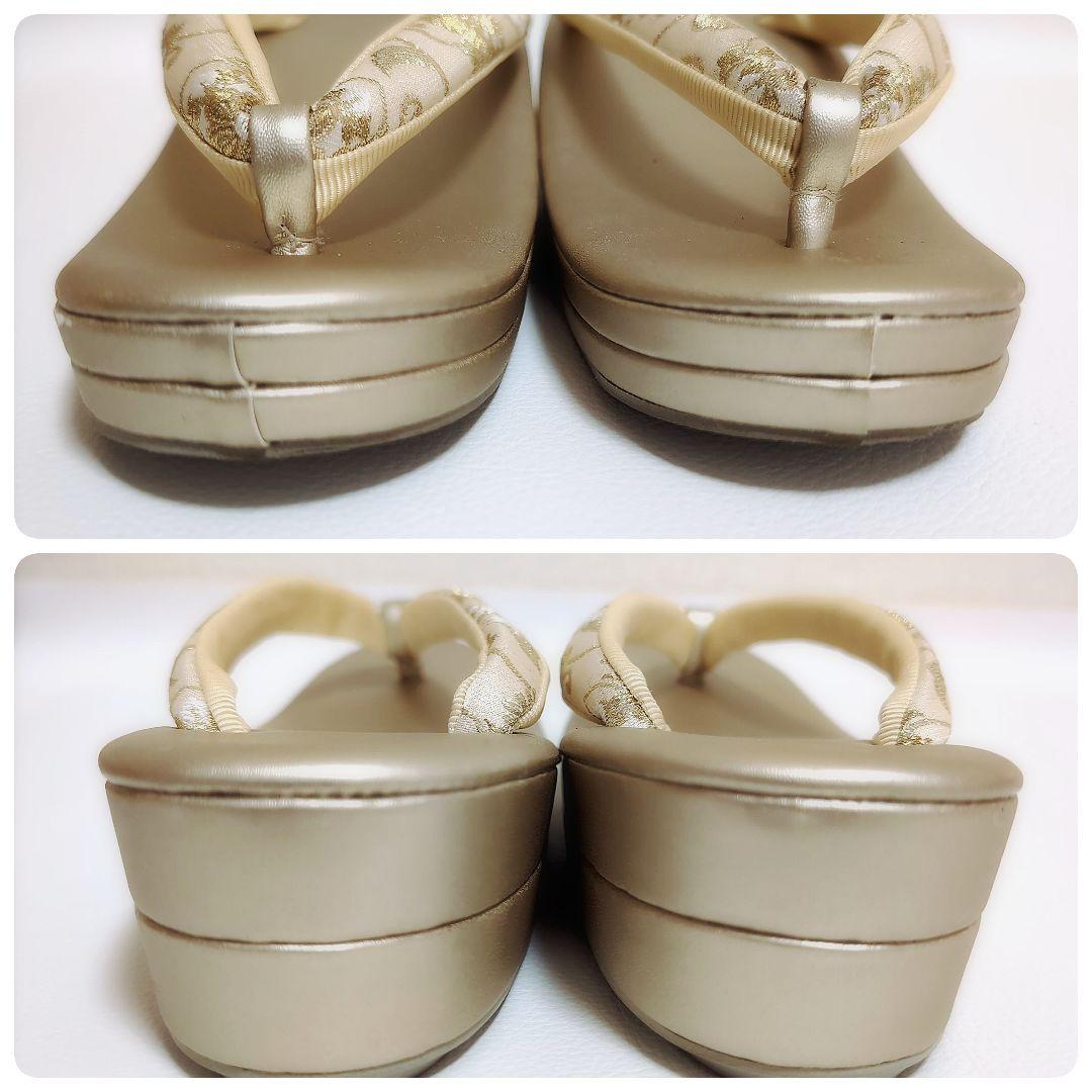 専用✨美品✨和装バッグ草履　セット　フォーマル　帯地　唐草　ゴールド　金