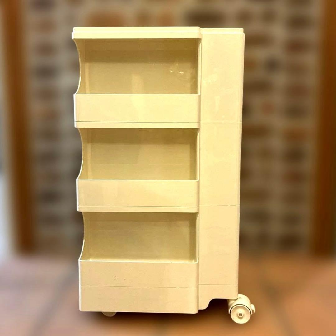 ファイルワゴン 回転式手押し車 2段 3段 5トレイ　専用ウッドトレイ付き