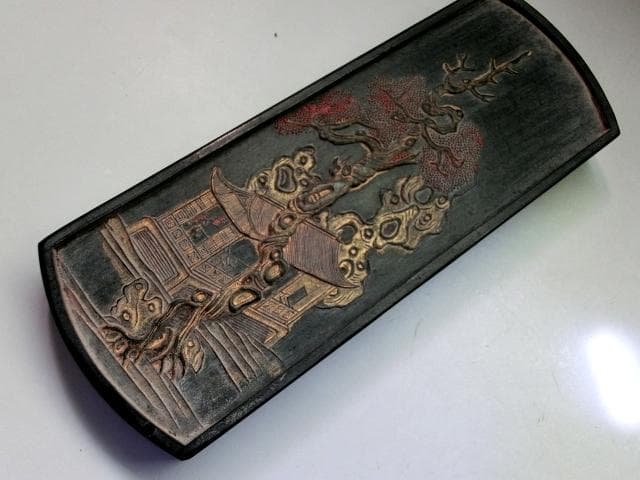 墨■中国墨 古柯庭 嘉慶年製 徽州汪近聖造 書道道具 黒墨 古玩 唐物 骨董品■