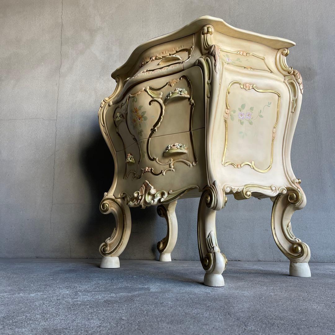 ナイトテーブル　3段チェスト　ロココ様式　姫系　オールドビンテージ