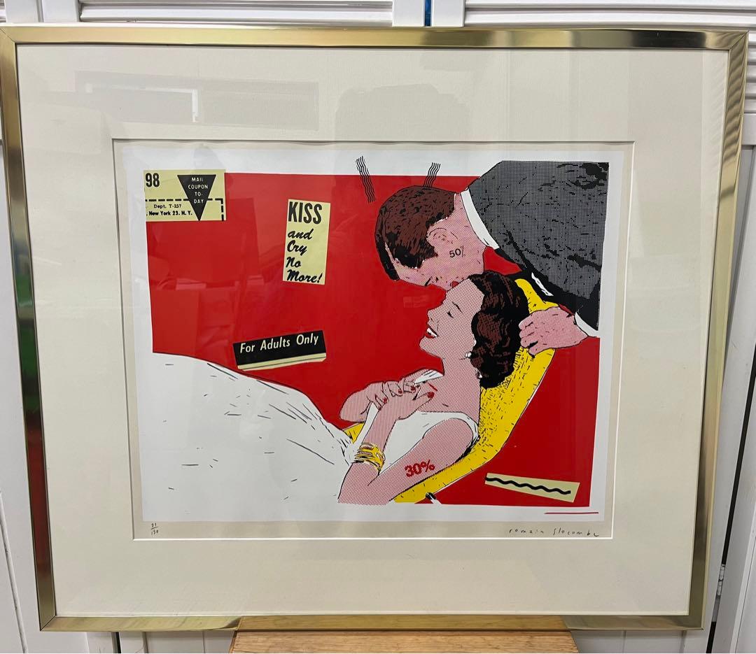 送料込み　Romain Slocombe シルクスクリーン　サイン　シリアル　額