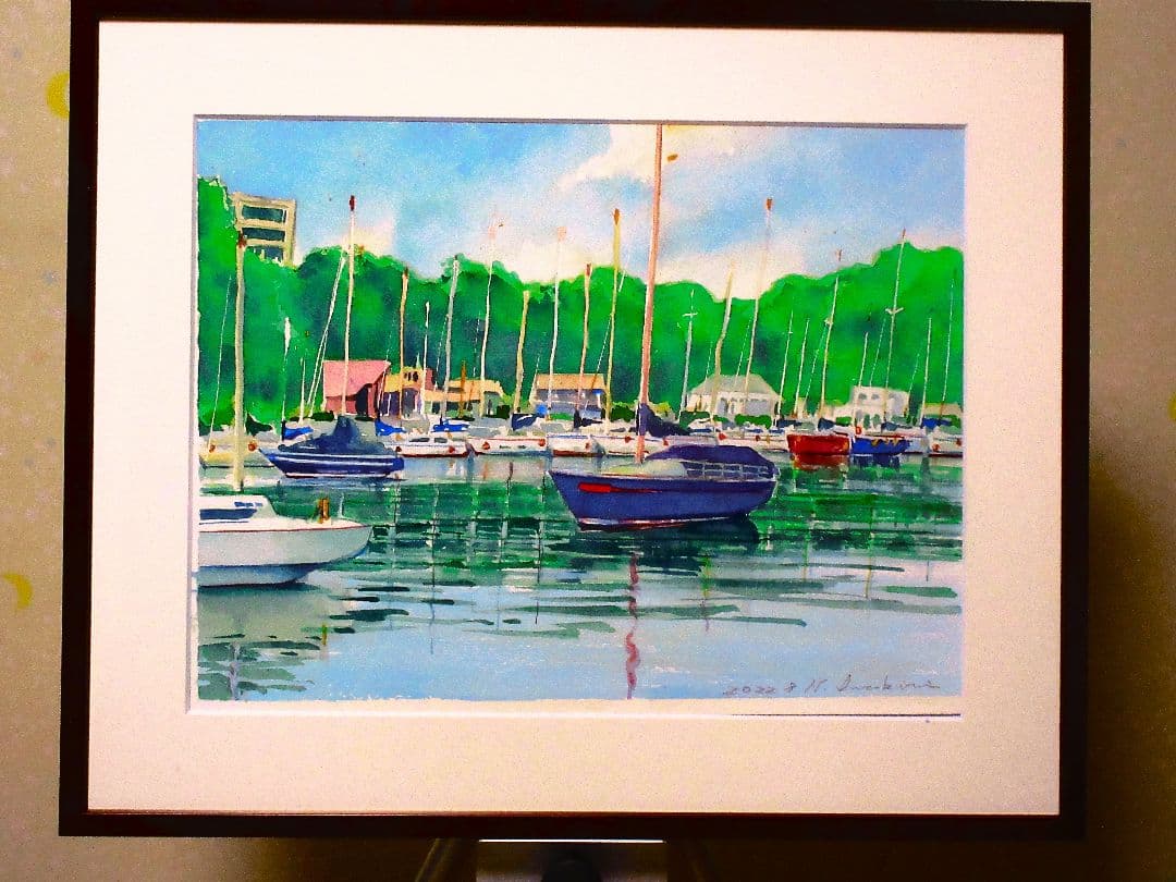 2023年 水彩画 (諸磯湾のヨット)