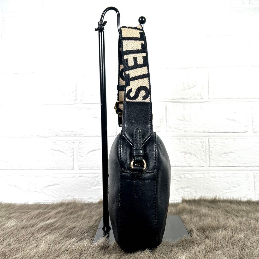 ステラマッカートニー　ショルダーバッグ　サークルロゴ　黒　カメラバッグK1486