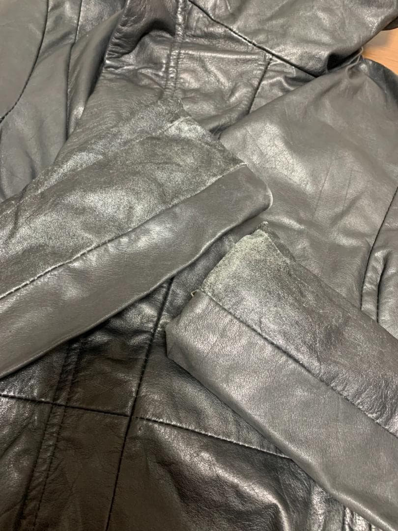 [00s EKAM] シングルライダース レザージャケット S 羊革 ブラック