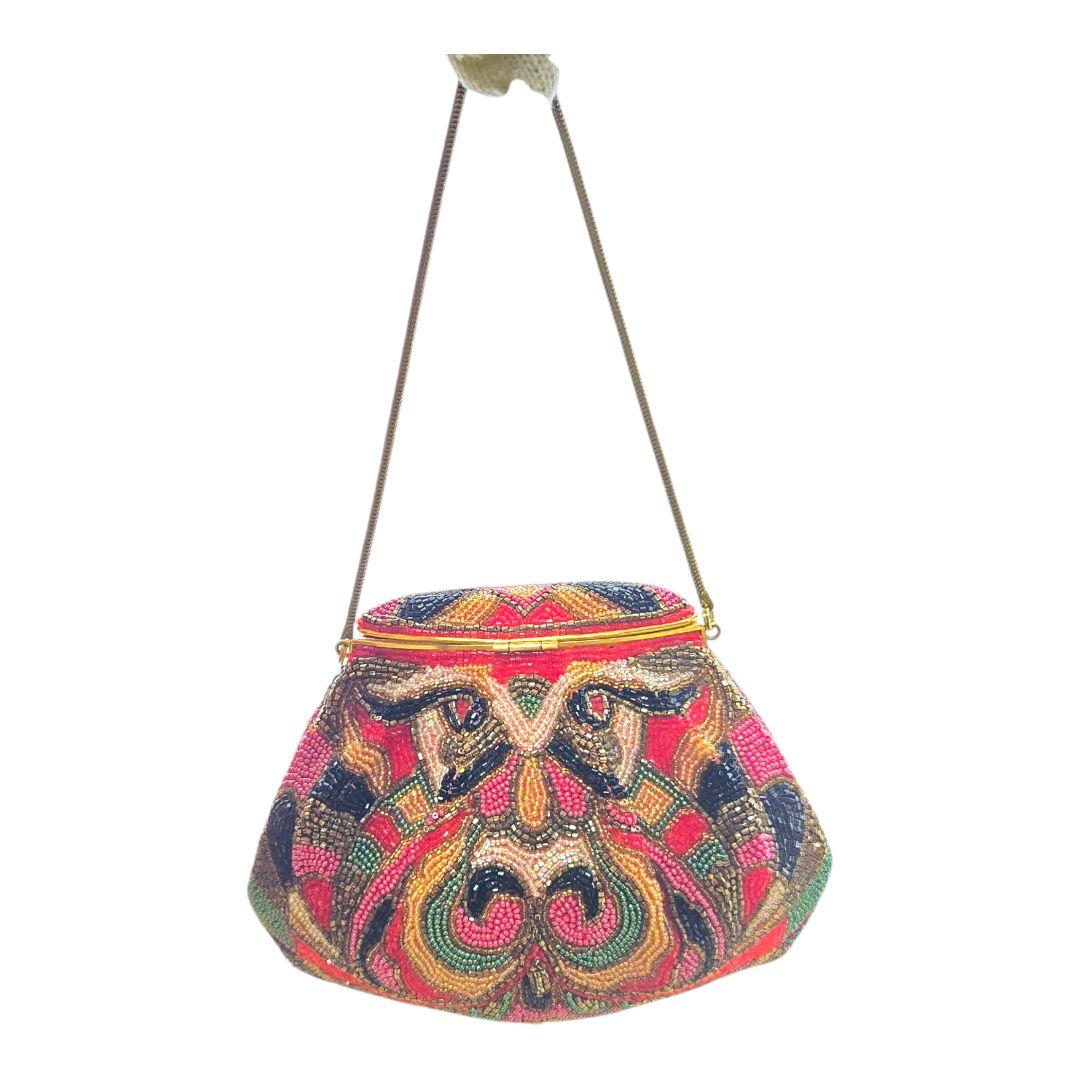 カラフルビーズ装飾パーティーバッグ