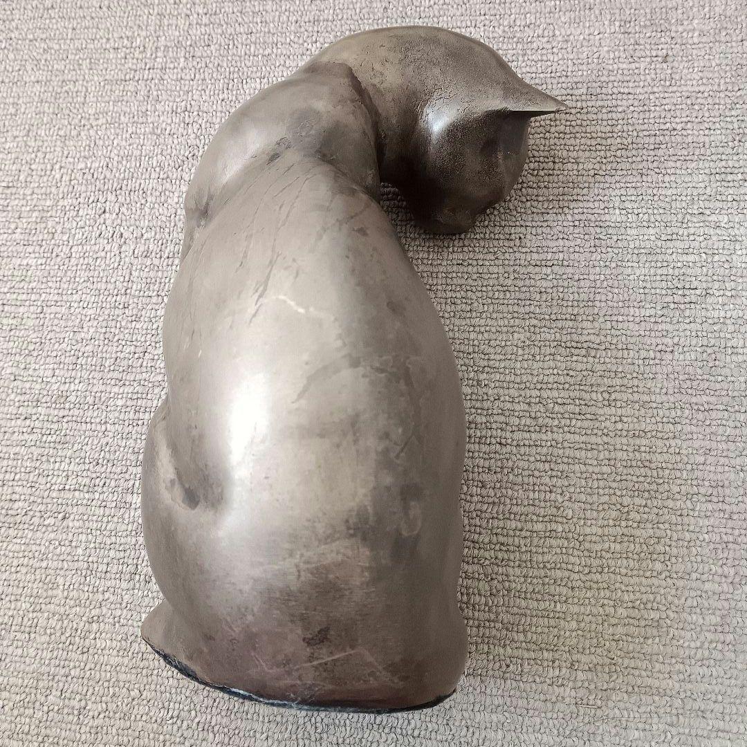 ブロンズ像 【猫】オブジェ 置物 アールデコ 西洋彫刻 高さ約26cm