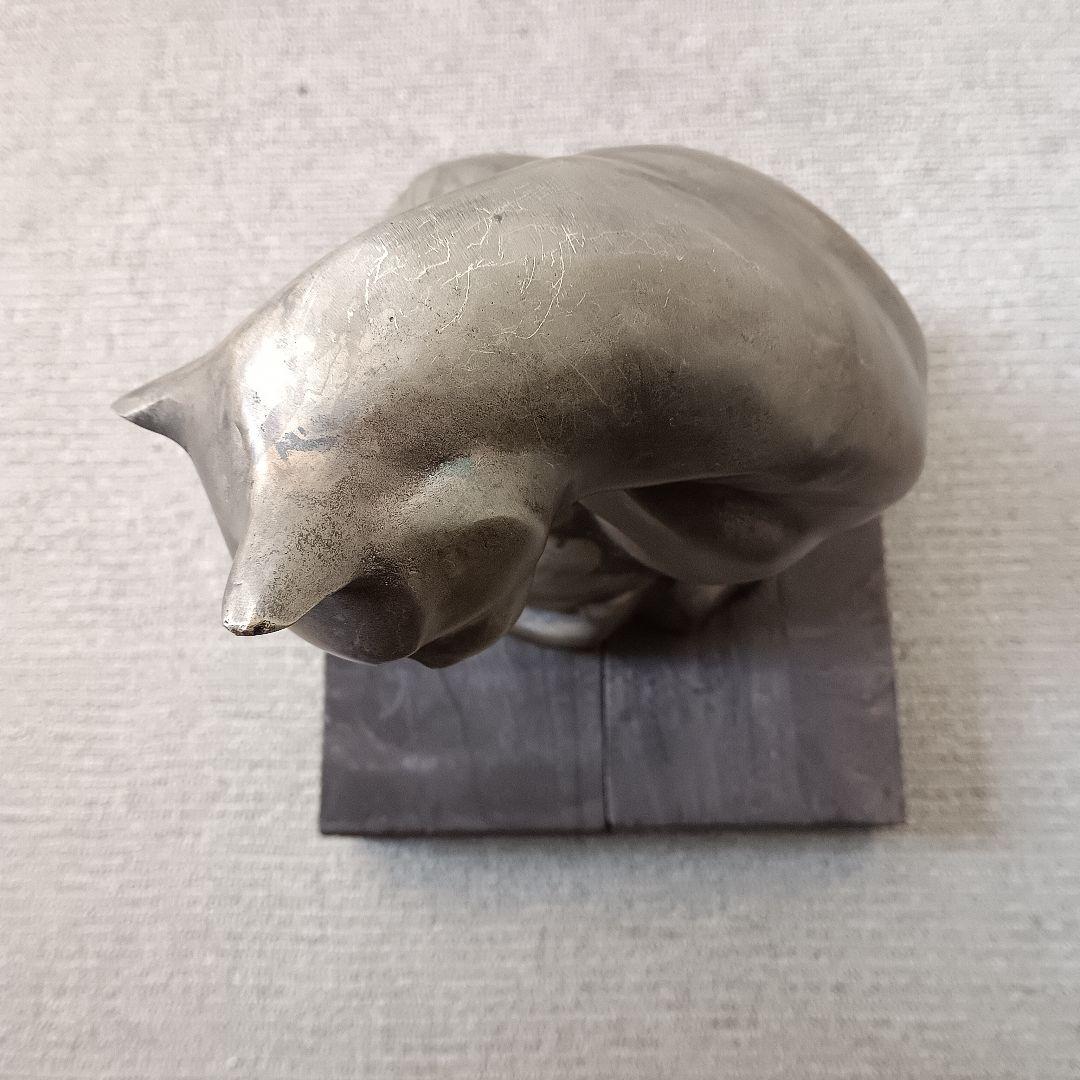 ブロンズ像 【猫】オブジェ 置物 アールデコ 西洋彫刻 高さ約26cm