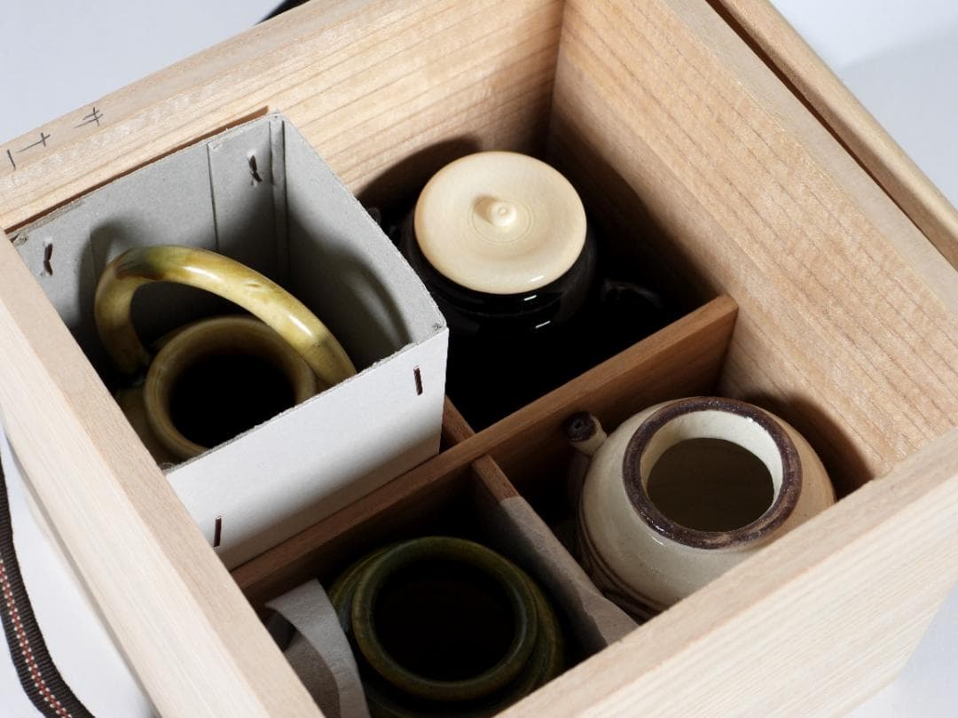 不老園 造 色変 四滴茶入 共箱 煎茶道具