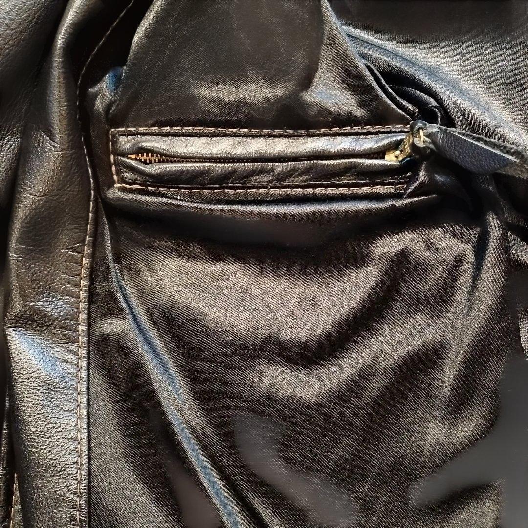 Langlitz Leathers 黒 レザー シングルライダースジャケット