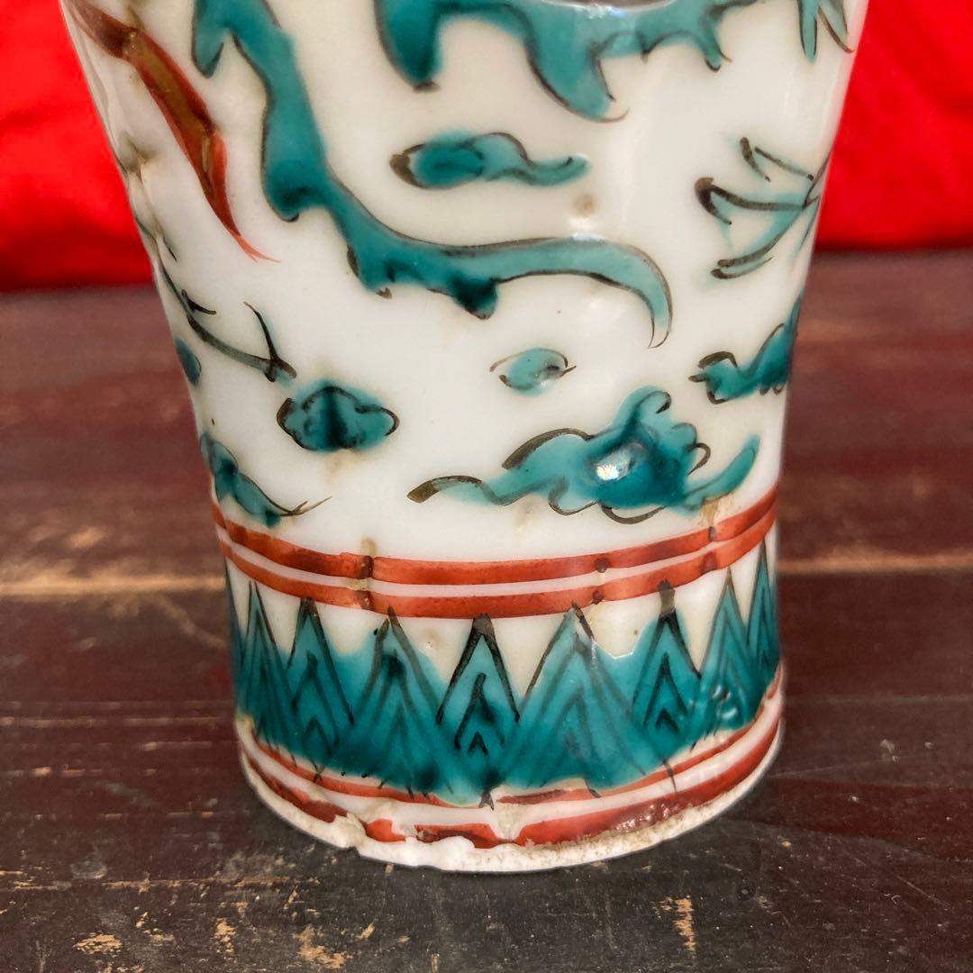 中国　呉須青絵　瓶一対　鳳凰図