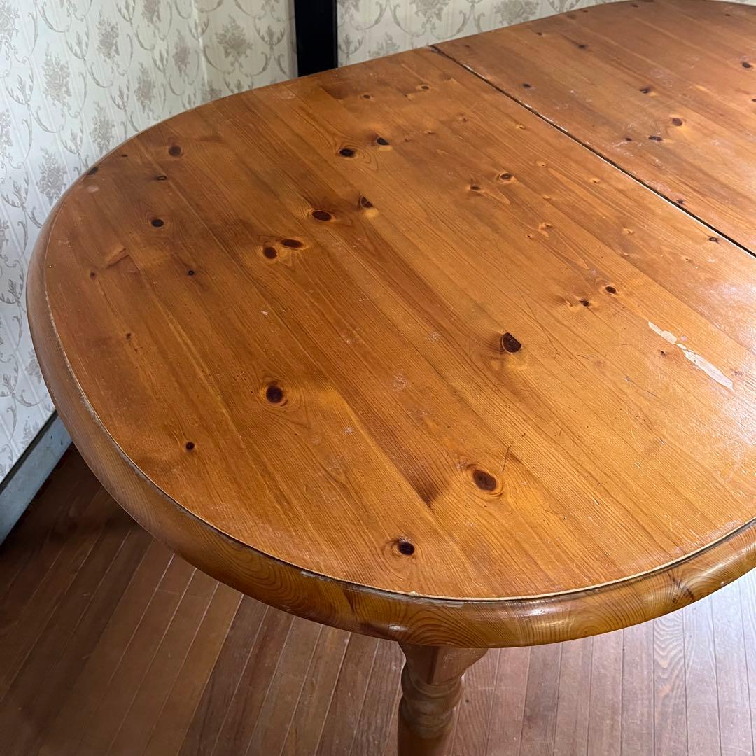 【アンティーク】北欧レトロ 天然木 エクステンションテーブル ダイニングテーブル