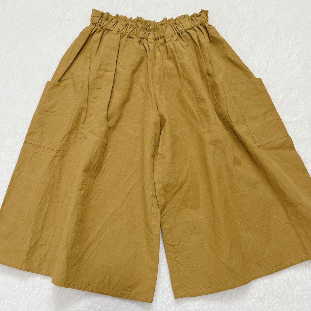 新品 YAMMA ヤンマ産業 会津木綿 キュロットからし色 ガウチョ ワイド