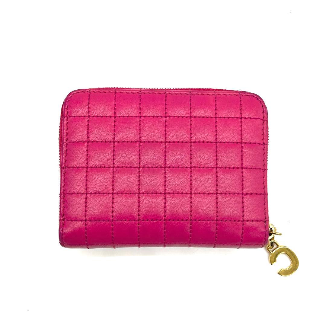 【美品】セリーヌ ケース Cチャーム キルティング ピンク 保存袋付き