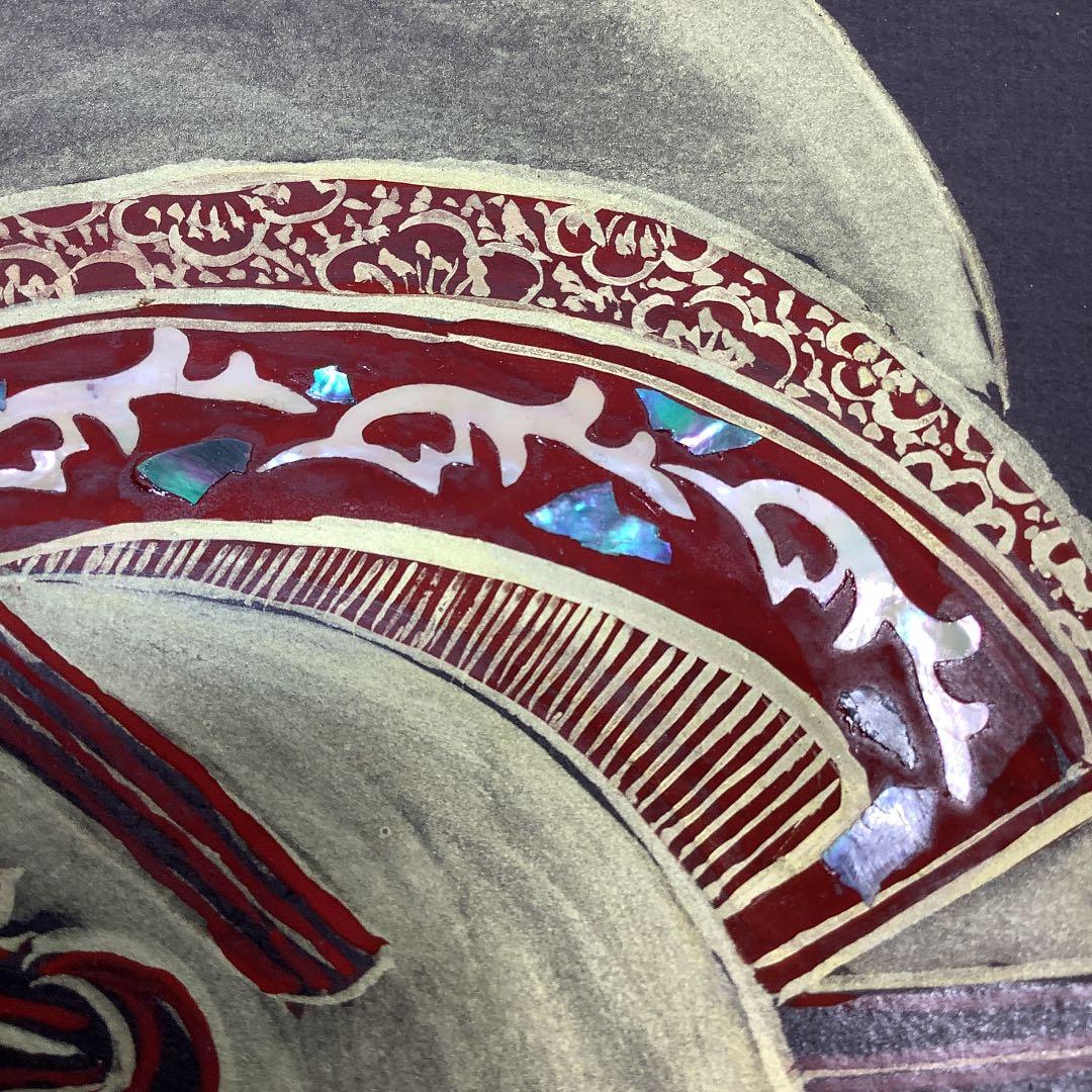 日本画　花魁絵図　山口麗華作